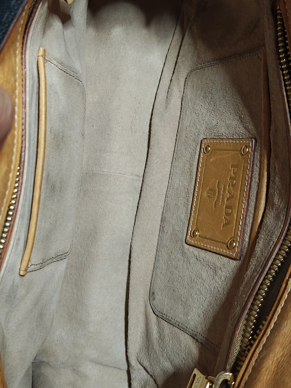 Prada Black Crossbody Satchel with Tan Leather Accent - Picture 10 of 14